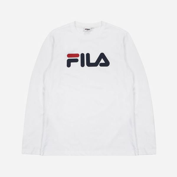 Camisetas Fila Mulher Branco - Fila Linear Logo L/S Portugal Lisboa,CLJV-01925